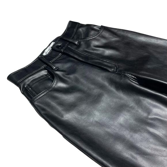 ABERCROMBIE & FITCH Curve Love Ankle Straight Ultra High Rise Leather Pant 26/2 - Picture 3 of 9